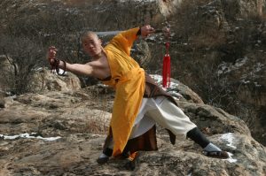 Shi Yan Hui, monaco guerriero del tempio Shaolin in Cina